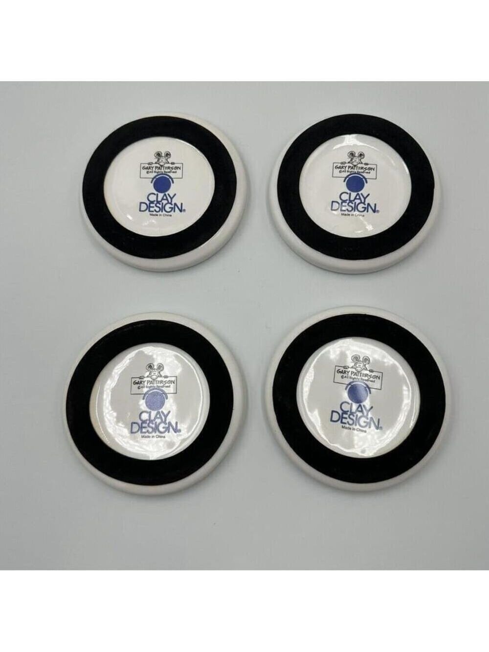 Clay Design Ceramic Coasters Gary Patterson Dog Lovers Set of 4 Rubber Bottom - Picture 8 of 8